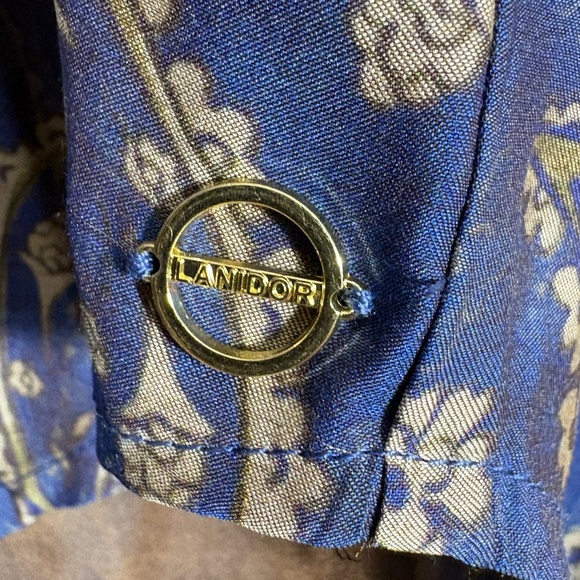 NWT LANIDOR Blue & Cream Paisley Button Down Shirt Lightweight Family Owned - Picture 3 of 12